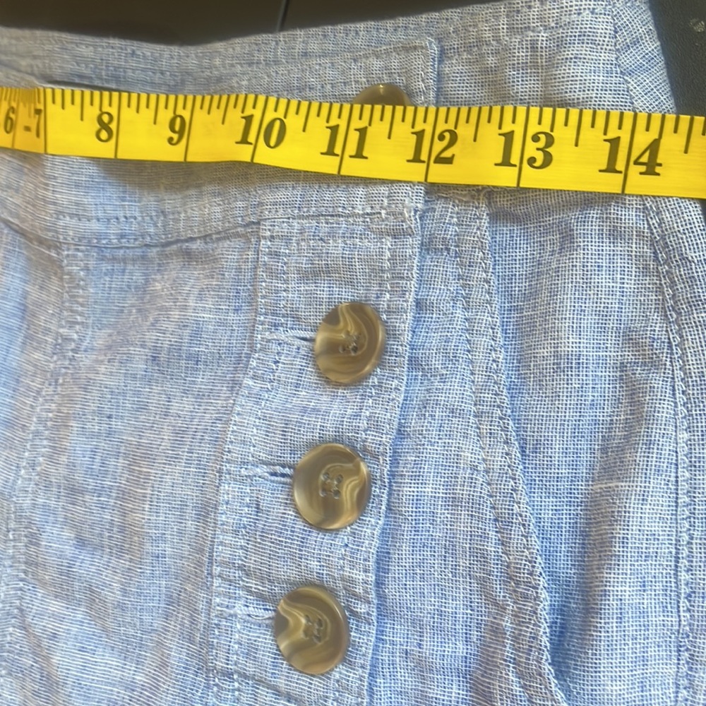 Express sailor shorts,light blue,Linen cotton blend, front buttons, size 4 - Picture 6 of 9